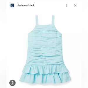 Janie and Jack ruched  blue summer dress size 12